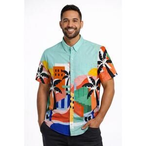 Mavrans Men’s Beach Shirt XXL Palm Trees Hawaii Travel Vacation Shirt